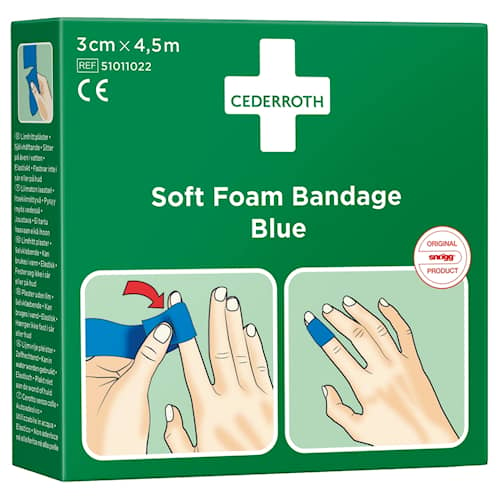 Cederroth Soft Foam Bandage Blue 3Cmx4,5M