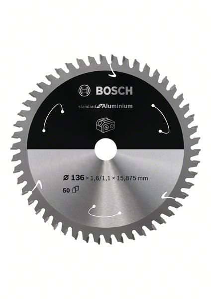 Bosch Standard for Aluminium -pyörösahanterä johdottomiin sahoihin 136 x 1,6 / 1,1 x 15,875 T50