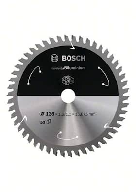 Bosch Standard for Aluminium -pyörösahanterä johdottomiin sahoihin 136 x 1,6 / 1,1 x 15,875 T50