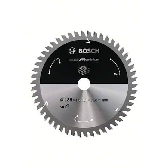 Bosch Standard for Aluminium-sirkelsagblad for batteridrevne sager 136x1,6/1,1x15,875 T50