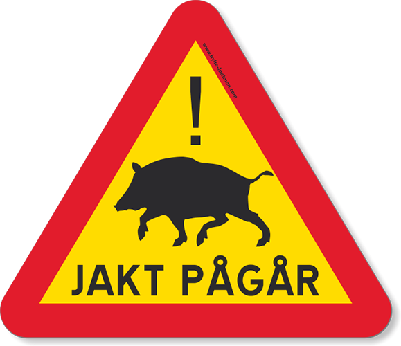 5etta Magnetisk skilt Jakt Pågår Triangel