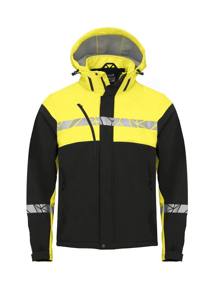 ProJob 7400 Softshelljacka 7400 Softshelljacka 9910-Viz Svart/Gul 3XL