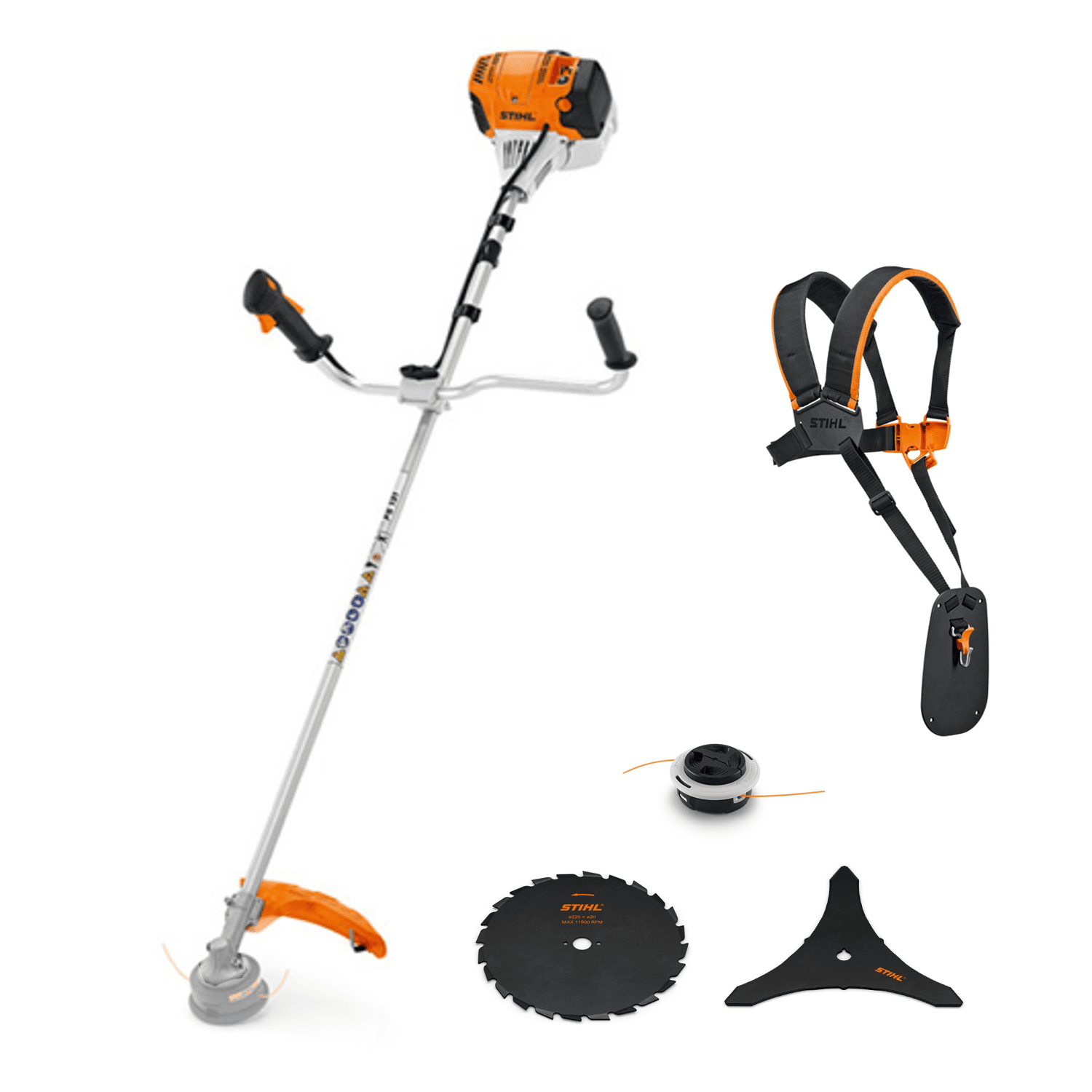 STIHL FS 131 Röjsåg inkl. sele och tre skärutrustningar