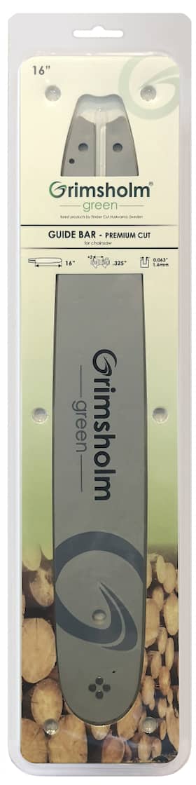 Grimsholm 16" .325" 1.6mm Premium Cut Motorsågssvärd