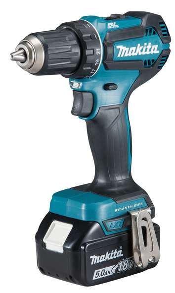 Makita Akkuporakone DDF485RTJ 18V BL, 2x5,0 Ah + laturi, MakPac