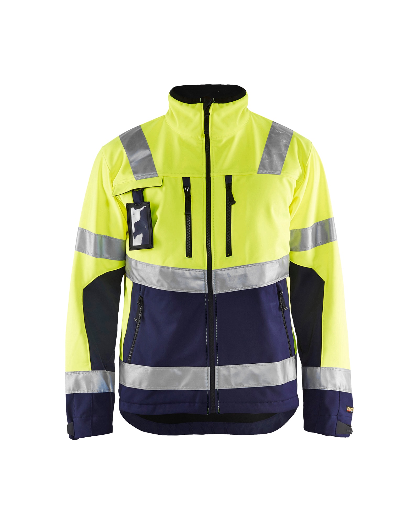 Blåkläder High Vis Softshell Jacke High Vis Orange/Marineblau - XXXL