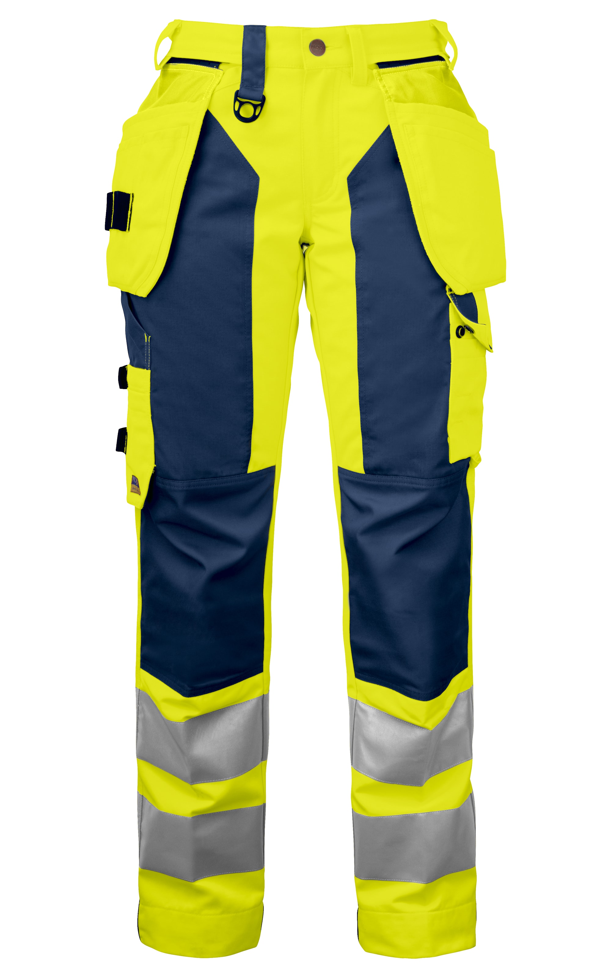 ProJob 6519 Naisten Reisitaskuhousut En Iso 20471 Luokka 2 - Yellow/Navy - C36