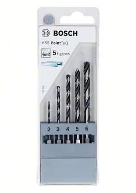 Bosch Metallborrset PointTeQ Hex HSS-R 2-6mm, 5st, med 1/4'' sexkantfäste