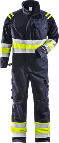 Fristads Flamestat høy synlighet kjeledress cl 1 8174 ATH Hi-Vis Gul / Marineblå 3XL