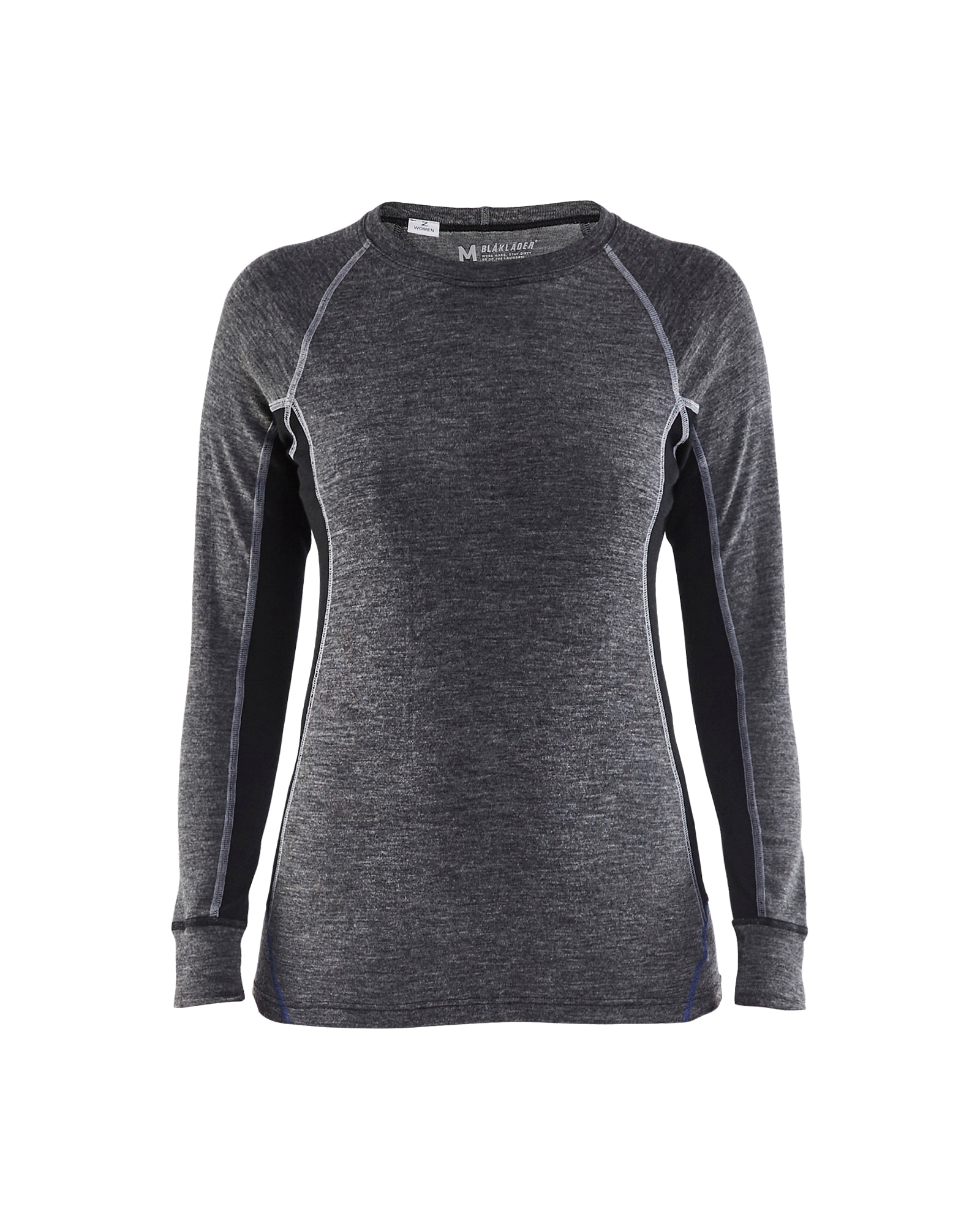 Blåkläder 7200-1732 Underställ tröja dam WARM, 100% merinoull Mellangrå/Svart XXXL
