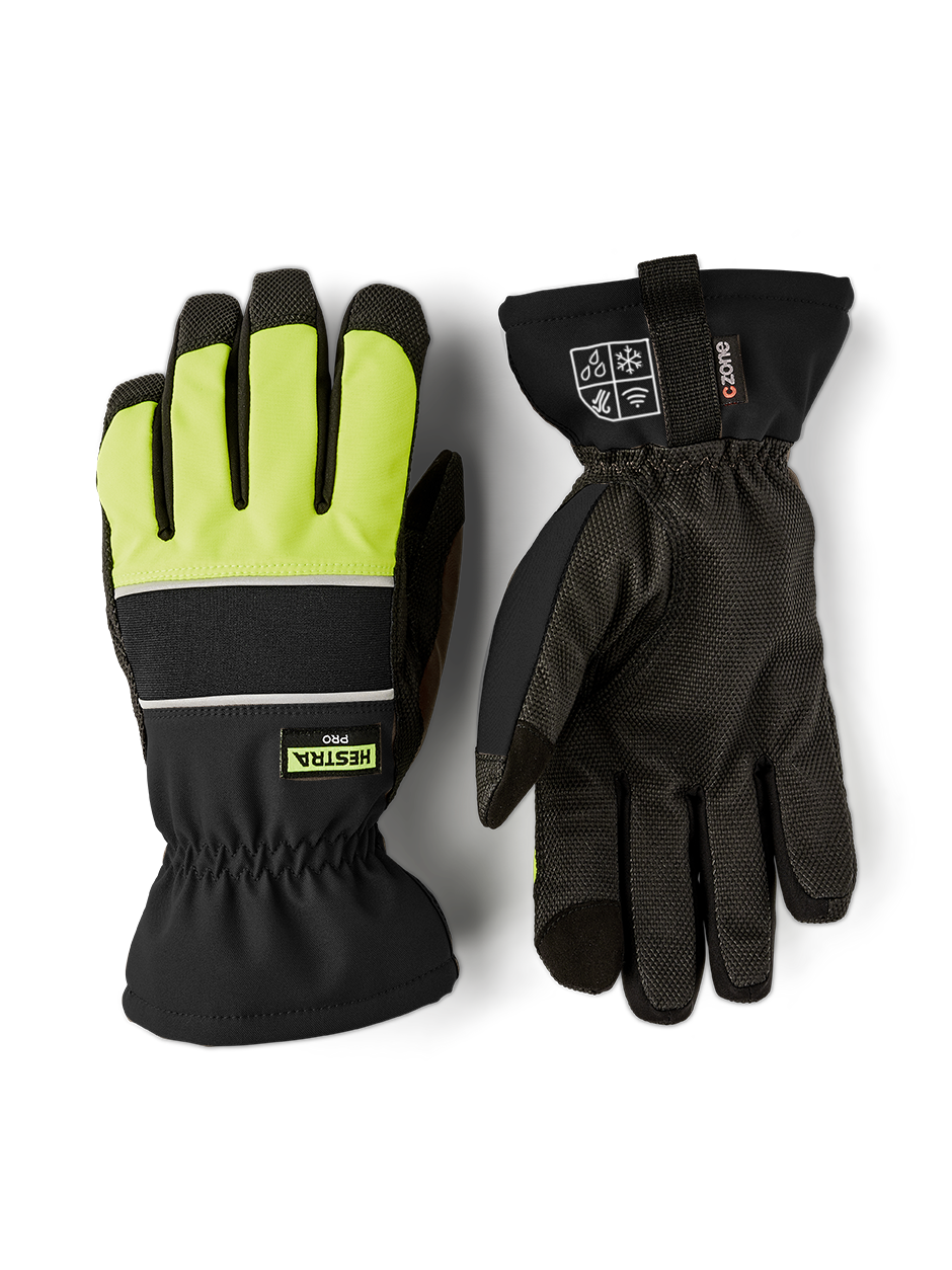 HestraJob Alto CZone Glove - Black/Yellow high viz - 9