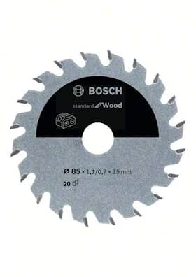 Bosch Standard for Wood -pyörösahanterä johdottomiin sahoihin 85 x 1,1 / 0,7 x 15 T20
