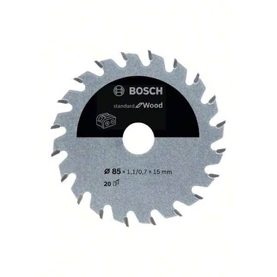 Bosch Standard for Wood-sirkelsagblad for batteridrevne sager 85x1,1/0,7x15 T20