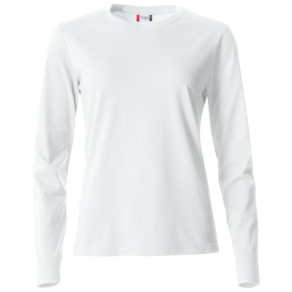 Clique Basic Langarmshirt Damen Weiß - XXL