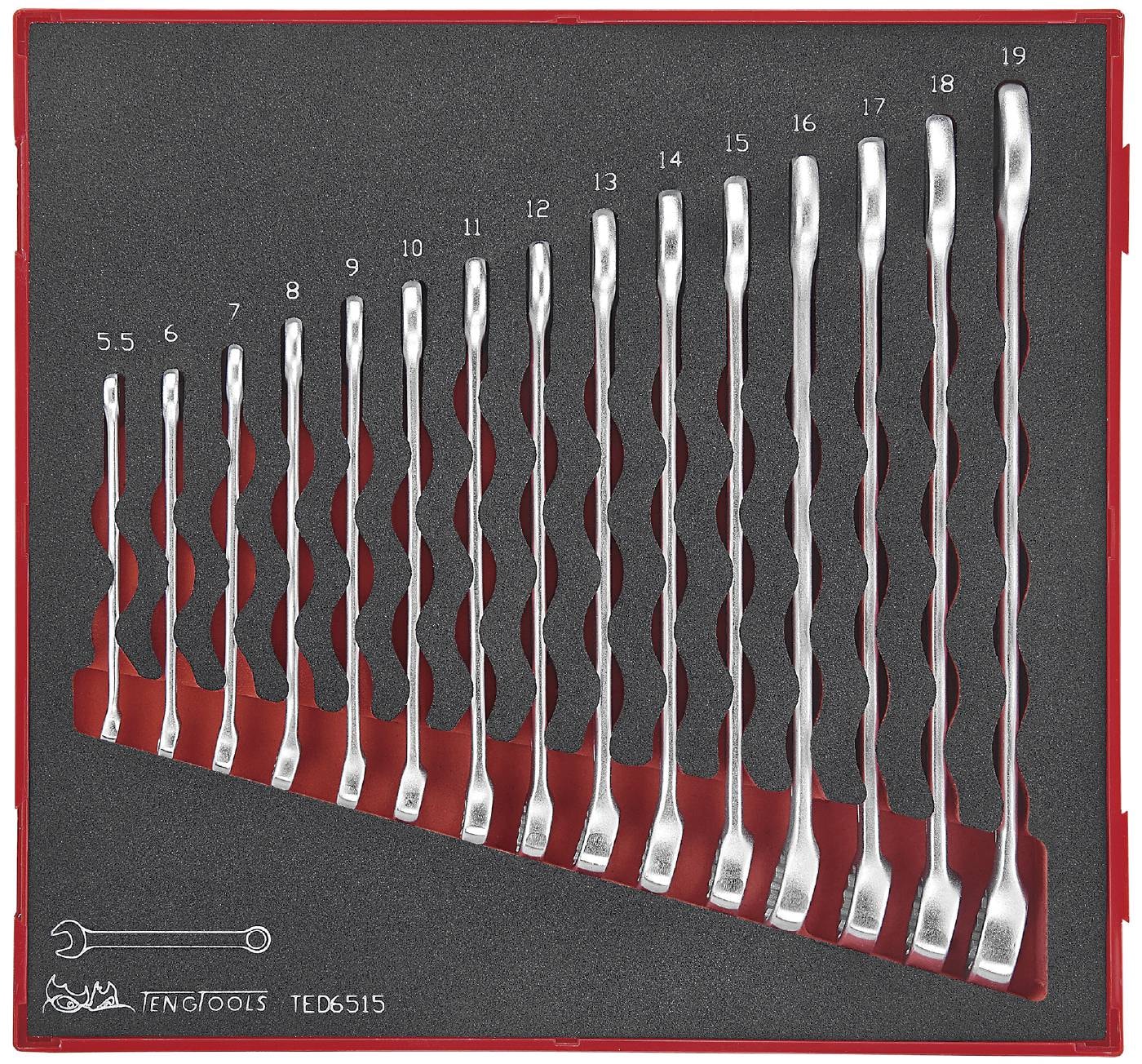 Teng Tools Ringgaffelnøglesæt med 15 dele TED6515
