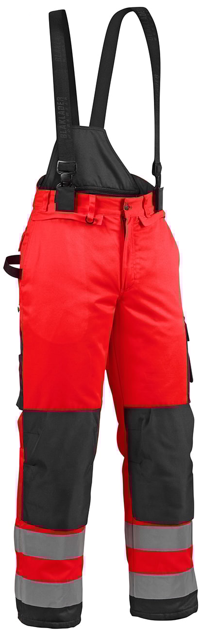 Blåkläder Highvis Talvihousut Henkseleillä - Huomio Punainen/Musta - C46