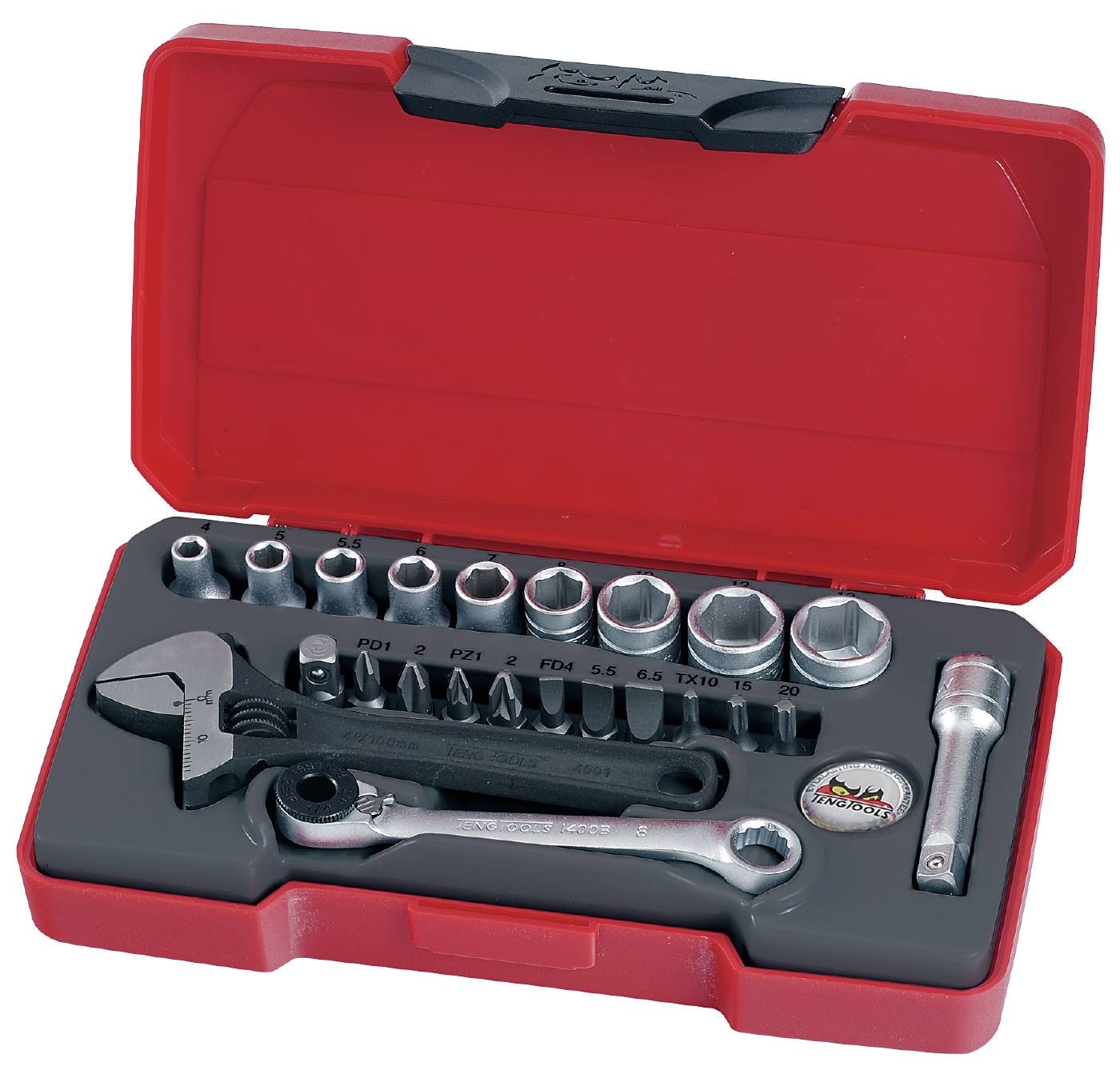 Teng Tools Hylsyavainsarja, nelikulmainen 1/4\"-kiinnitys T1423