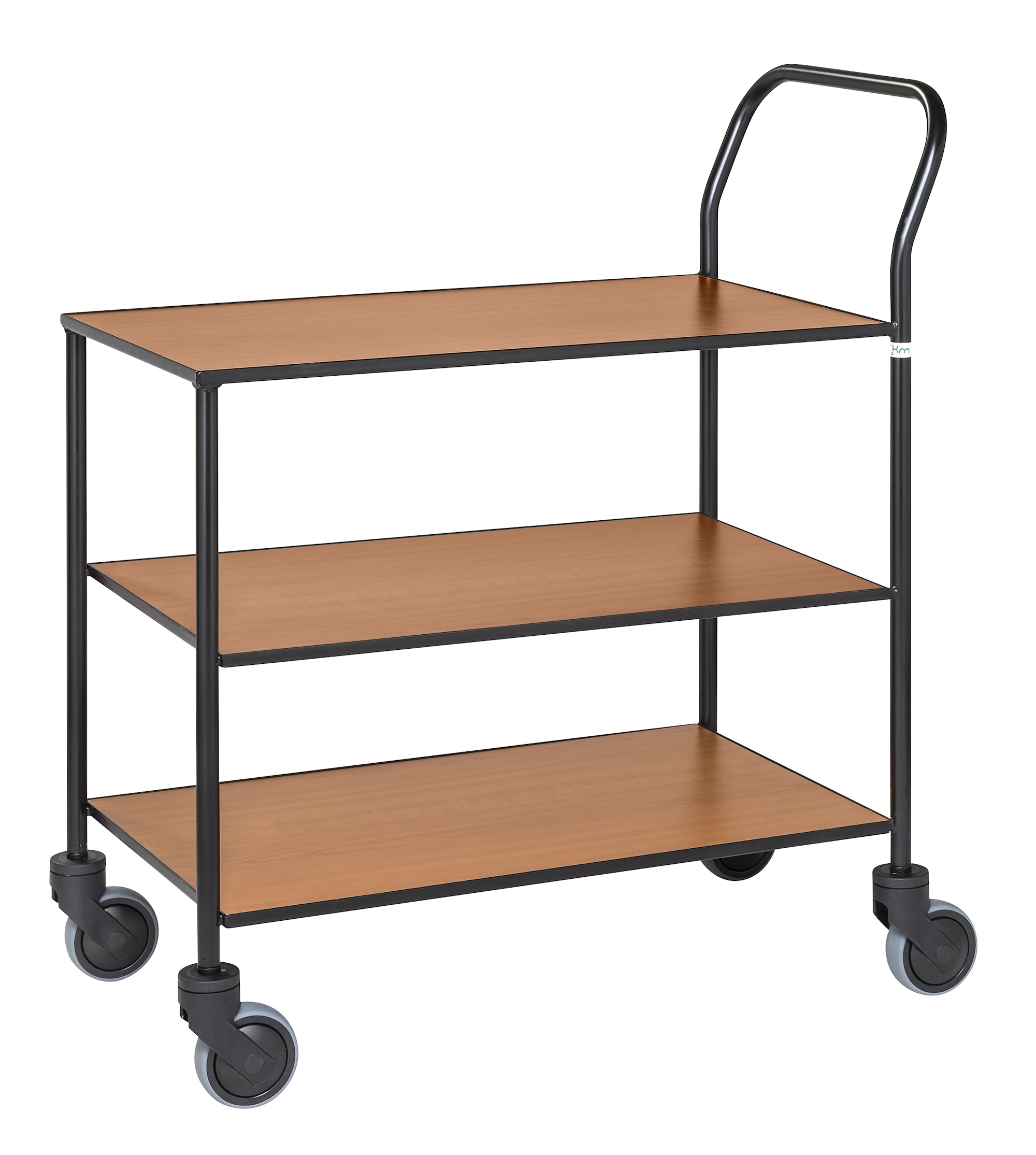 Kongamek sort/kirsebær designvogn 3 hylder, fuldsvejset KM873-KOB