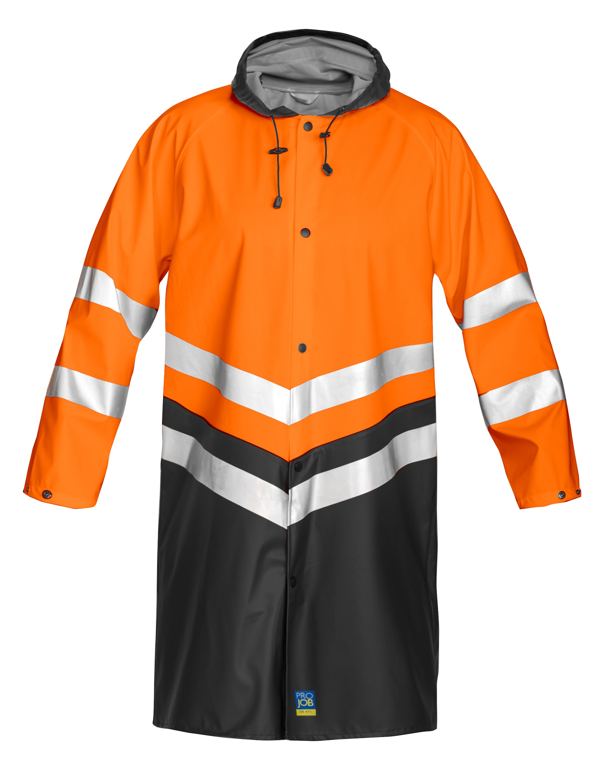 ProJob 6403 Regnjakke En Iso 20471 Kl 3 - Orange/Black - M