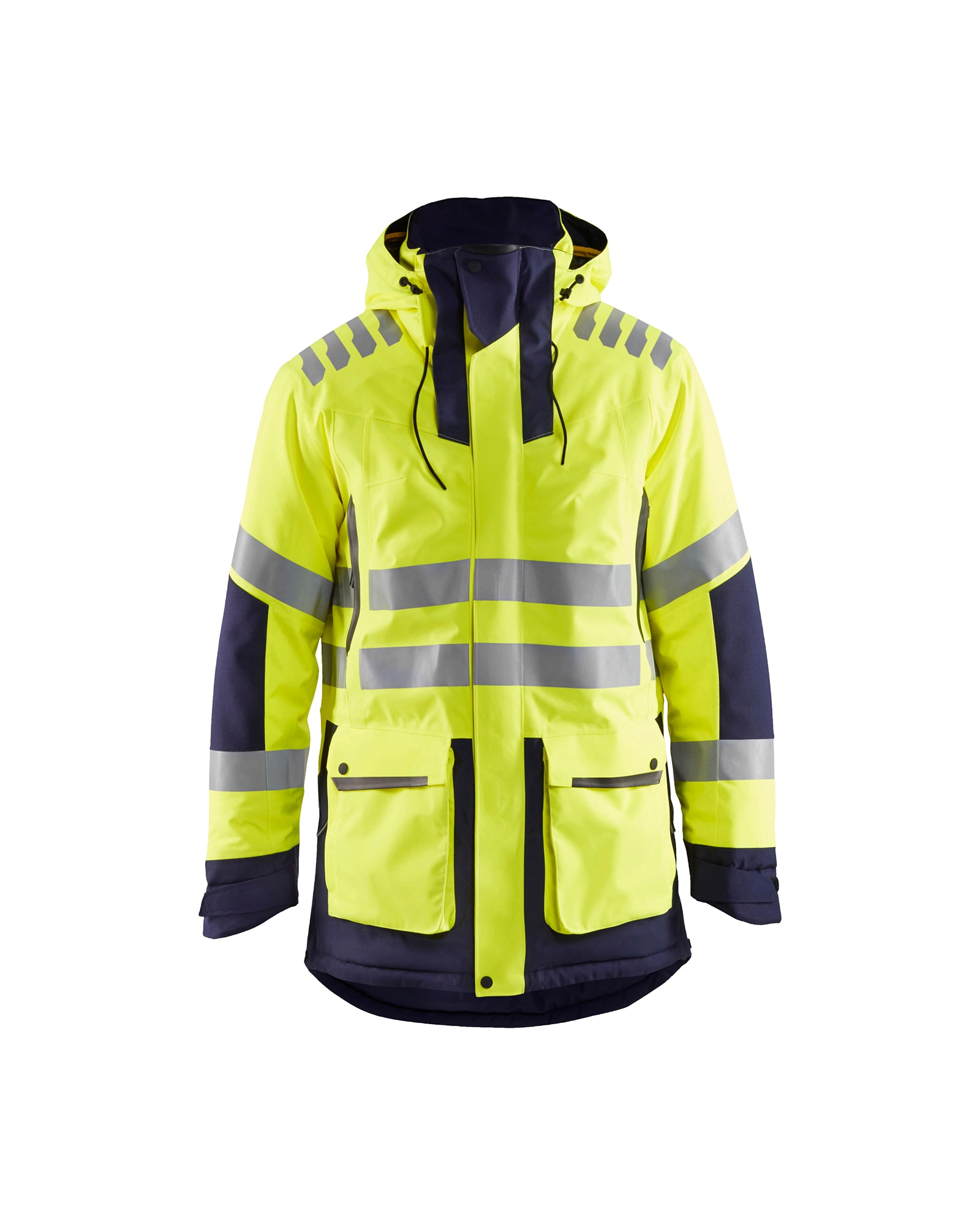 Blåkläder High Vis Parka Evolution High Vis Gelb/Marineblau - XXXL