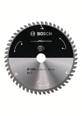 Bosch Standard for Aluminium-sirkelsagblad for batteridrevne sager 160x1,8/1,3x20 T52
