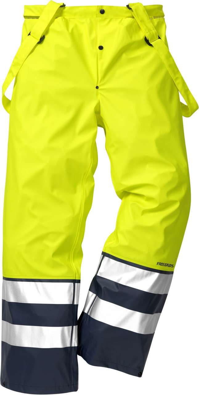 Fristads Høy synlighet regnbukser cl 2 2625 RS Hi-Vis Gul / Marineblå 4XL