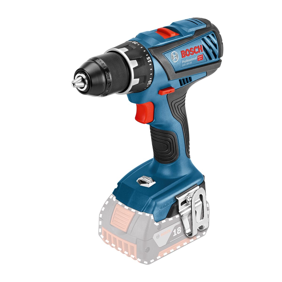 Bosch GSR 18V-28 bore-/skruemaskine uden batteri og lader