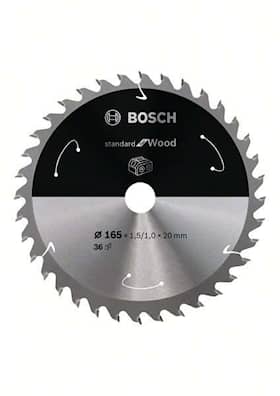Bosch Standard for Wood -pyörösahanterä johdottomiin sahoihin 165 x 1,5 / 1 x 20 T36