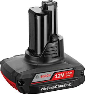 Bosch Batteripakke GBA 12V 2.5Ah W Wireless Charging Professional i pappeske med 1 stk. 2,5 Ah li-ion-batteri
