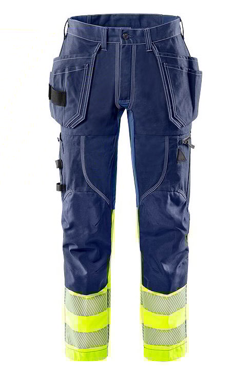 Fristads Håndverker stretchbukser høy synlighet klasse 1 FASG Hi-Vis Gul / Svart C152