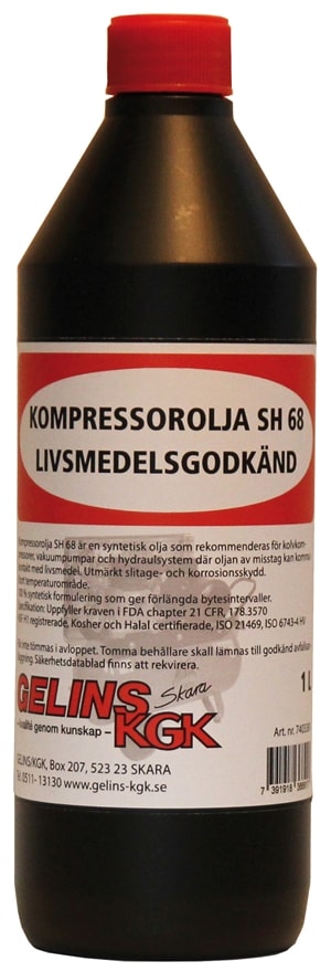 Kompressorolja 68 1L Livsmedel