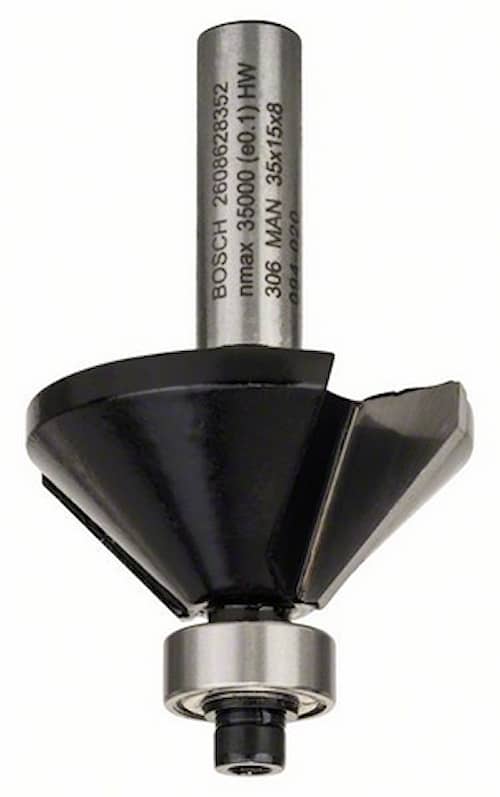 Bosch Fasfræsejern, 8 mm, B 11 mm, L 15 mm, G 56 mm, 45°