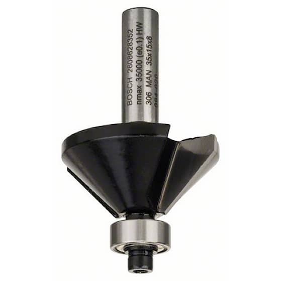 Bosch Fasfræsejern, 8 mm, B 11 mm, L 15 mm, G 56 mm, 45°
