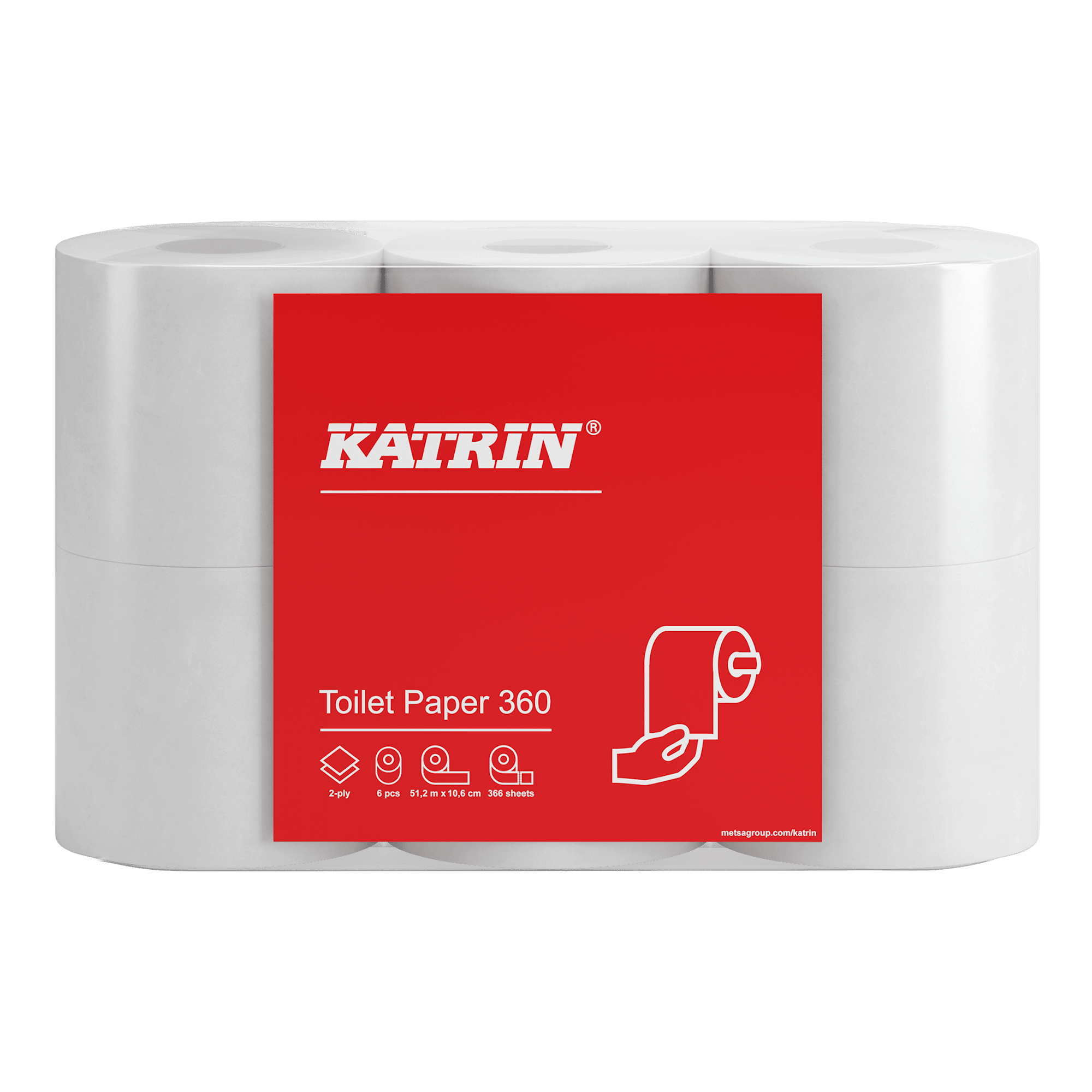 Katrin Toalettpapir 360 2-lags 6-pakning