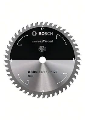 Bosch Standard for Wood -pyörösahanterä johdottomiin sahoihin 184 x 1,6 / 1 x 16 T48