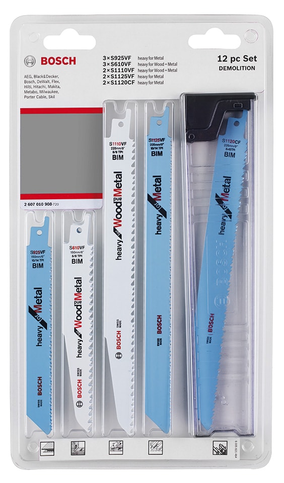 Bosch 12-os. puukkosahanteräsarja Demolition