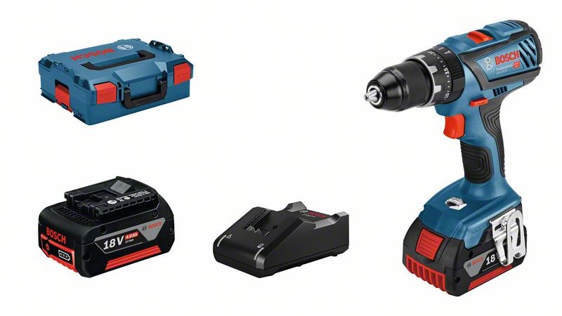 Bosch Schlagbohrmaschine GSB 18V-28 mit 2x 4,0Ah Akkus und Ladegerät GAL 18V-40 in L-BOXX