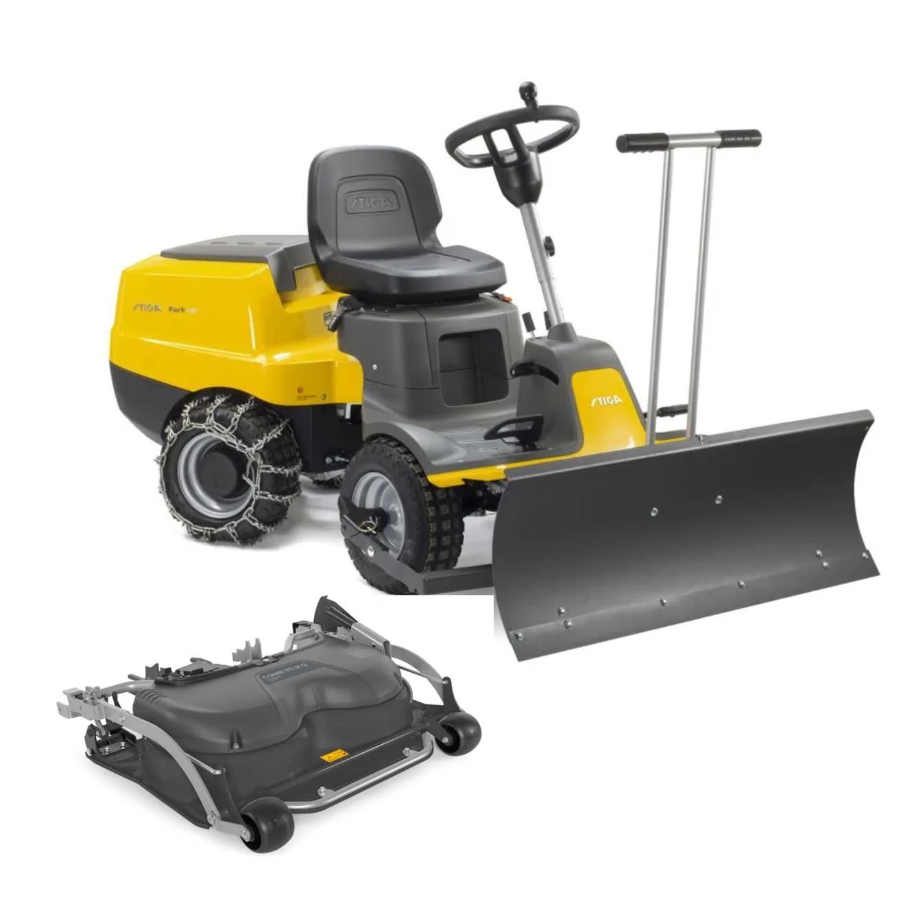 Stiga Park Åkgräsklippare med plogpaket 300 M
