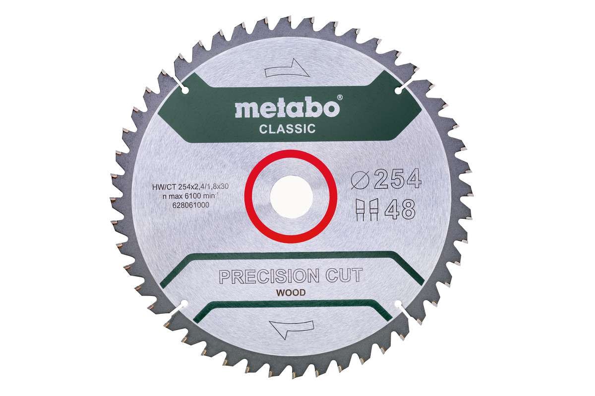 Metabo Sägeblatt "precision cut wood - classic", 254x30, Z48 WZ 5°neg., Karton