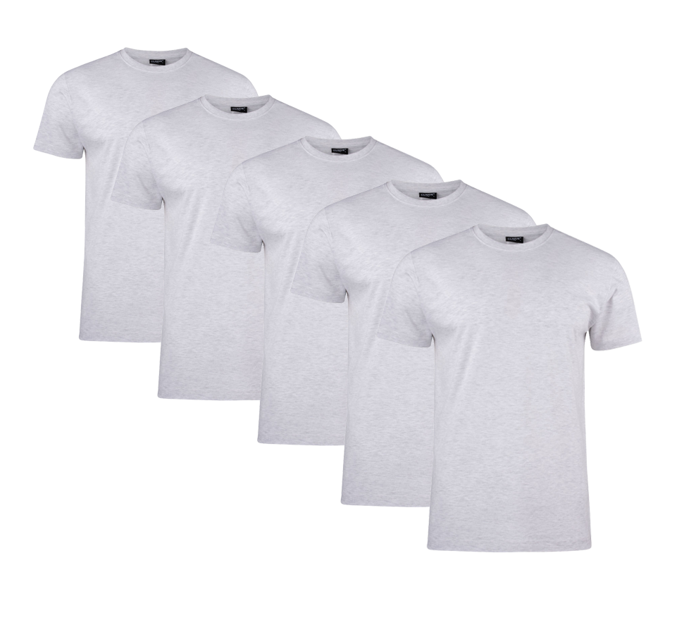 Clique T-paita Miesten 5 pakkauksen Ash Melange