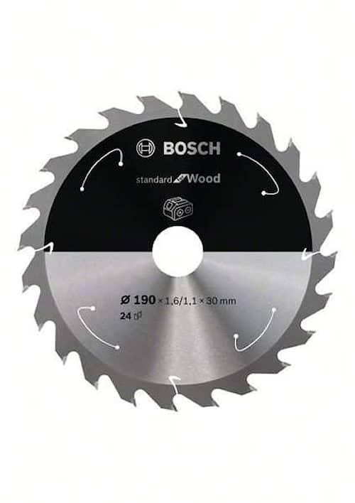 Bosch Standard for Wood -pyörösahanterä johdottomiin sahoihin 190 x 1,6 / 1,1 x 30 T24