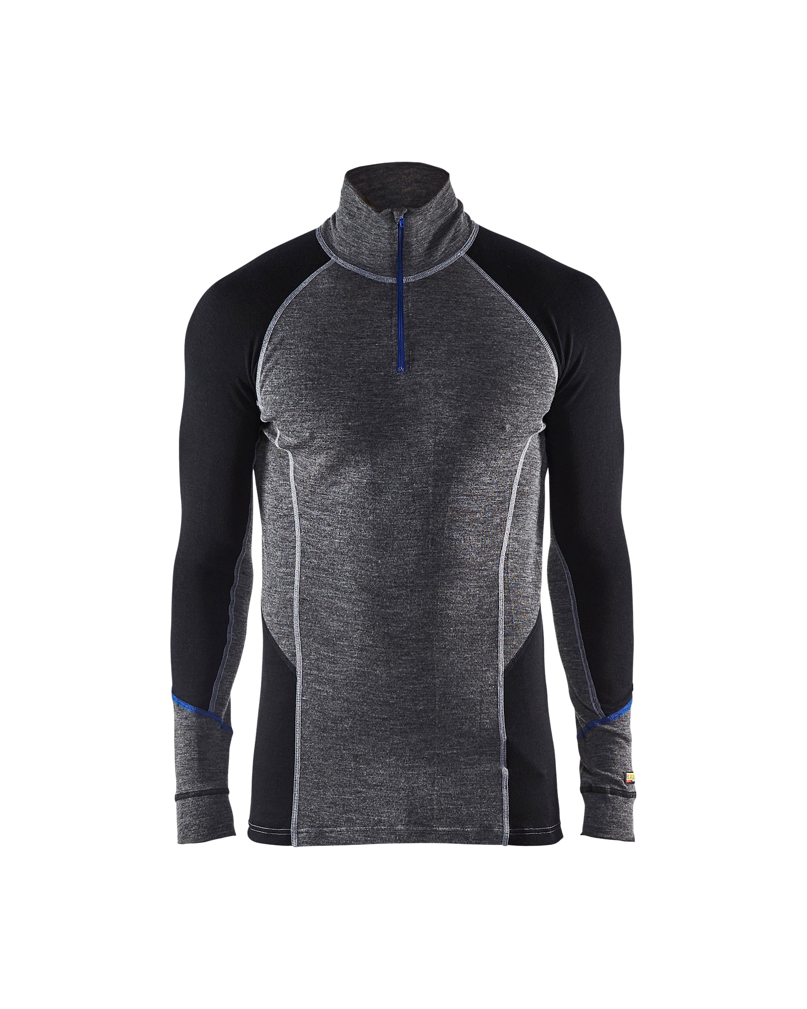 Blåkläder 4899-1732 Underställ tröja zip WARM, 100% Merinoull Mellangrå/Svart 5XL