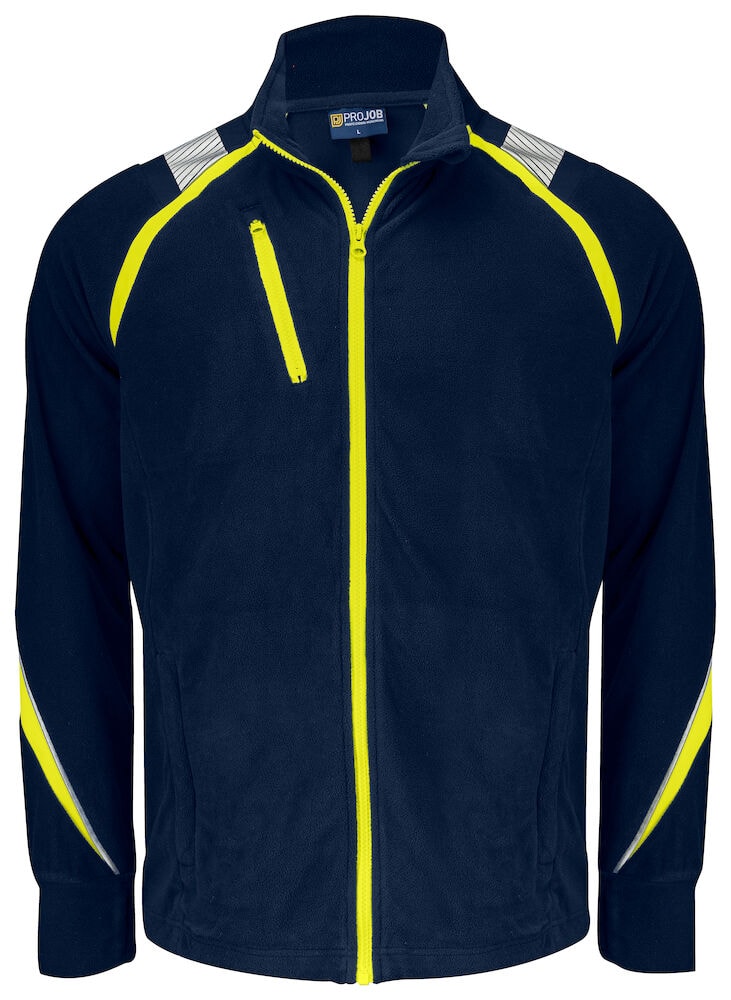ProJob 2328 Mikrofleecejakke - Navy blue/yellow - M