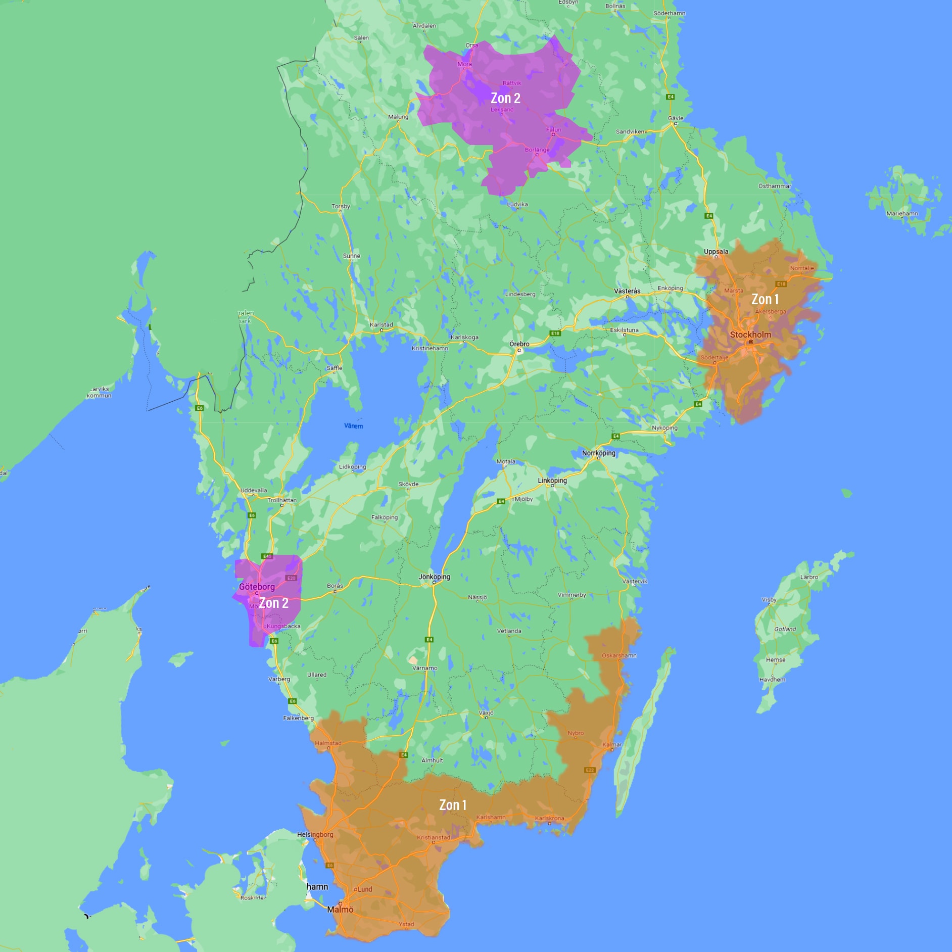 Upp till 5000 kvm Zon 2