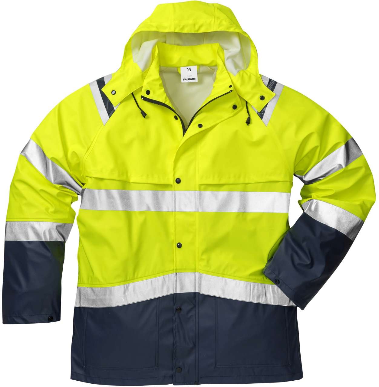 Fristads Høy synlighet regnjakke cl 3 4624 RS Hi-Vis Oransje / Marineblå 3XL