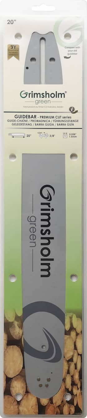 Grimsholm 20" 3/8" 1.5mm Premium Cut Moottorisahan Terälevy