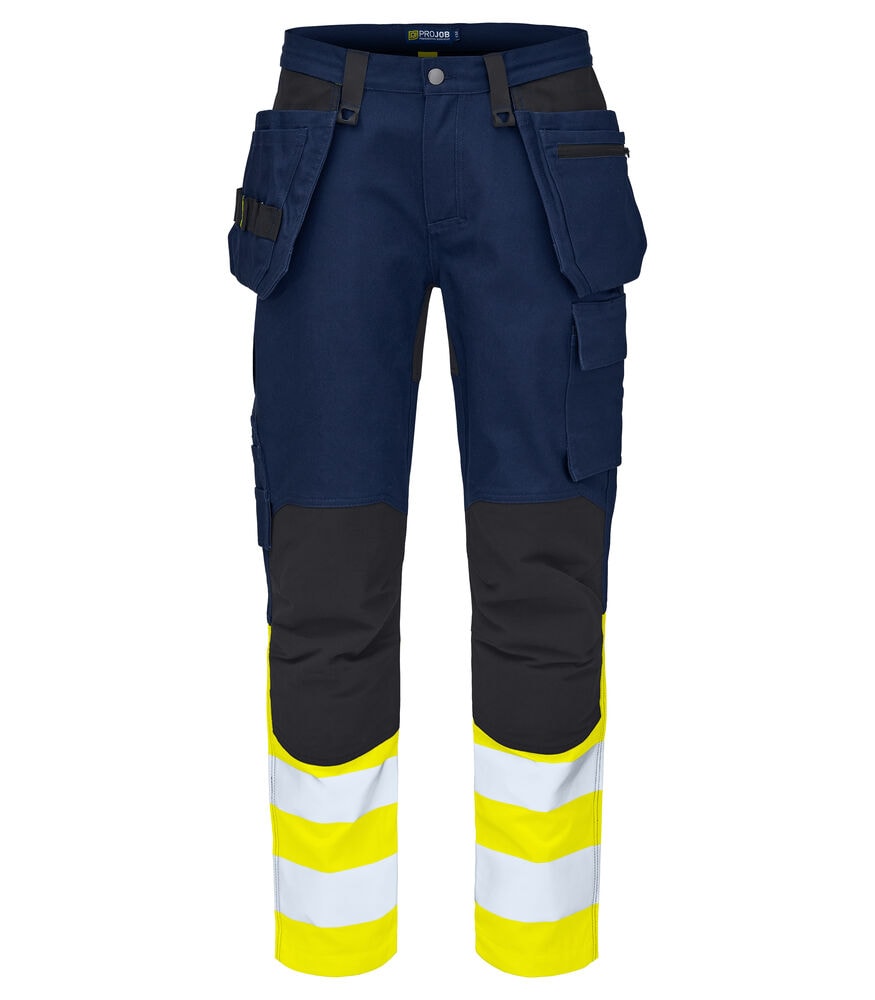 ProJob 6560 Håndverksbukse En Iso 20471 Klasse 1 - Navy blue/yellow - D116