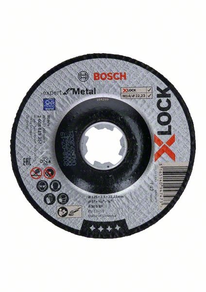 Bosch X-LOCK Expert for Metal, 115 x 2,5 x 22,23, syvennetty katkaisulaikka (AS30S, tyyppi 42)