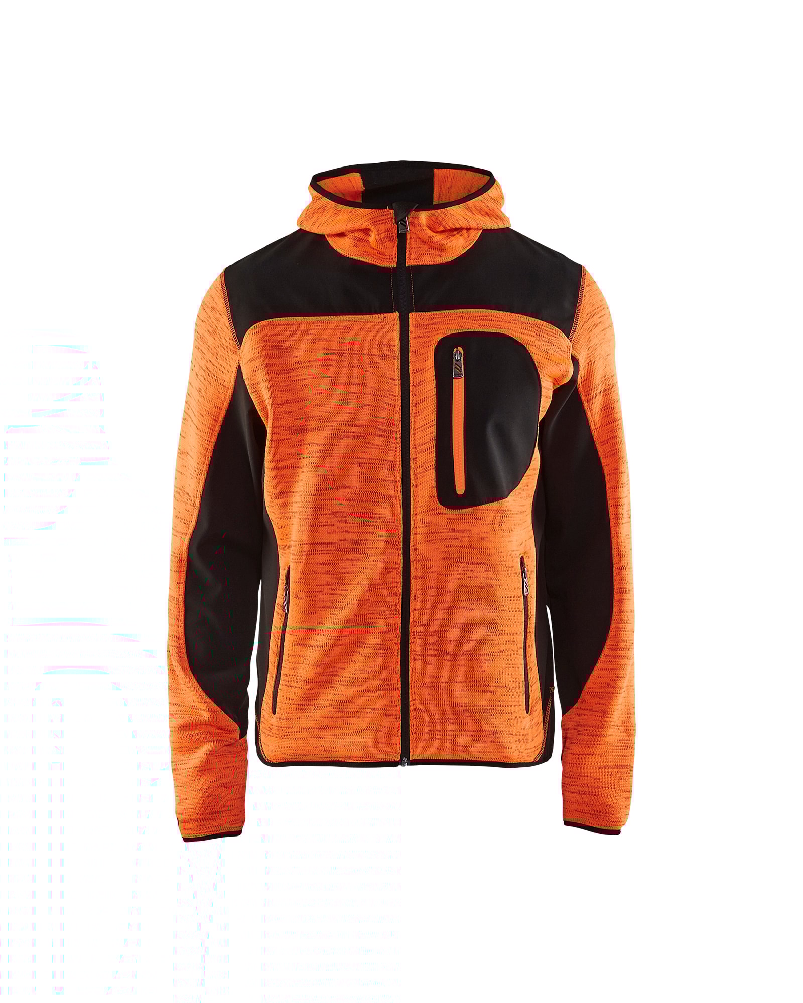 Stickad  jacka Orange/Svart L