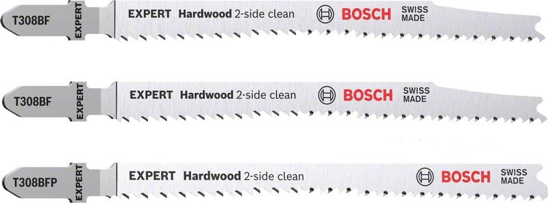 Bosch stikksagblad Expert Hardwood 2-side clean-sett T308BF/BFP, 3 stk